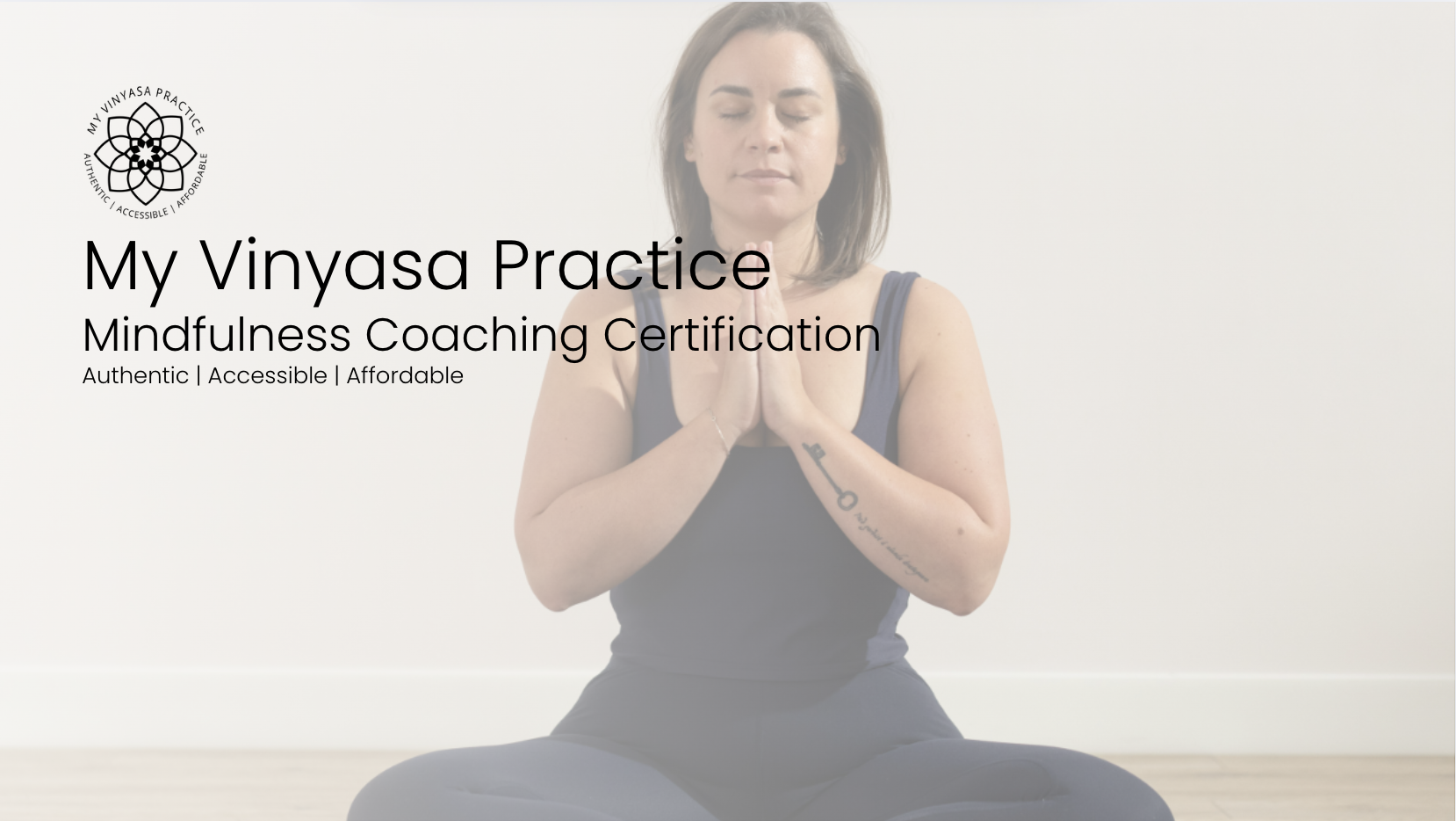 My Vinyasa Practice Mindfulness Coaching Certification thumbnail with seated meditation