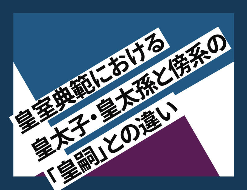 皇室典範における皇太子・皇太孫と傍系の「皇嗣」との違い