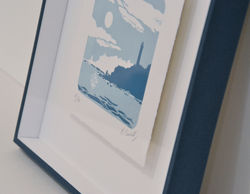 Linogravure phare