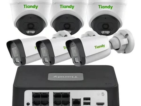 Tiandy 6-Camera PoE CCTV Security System Kit