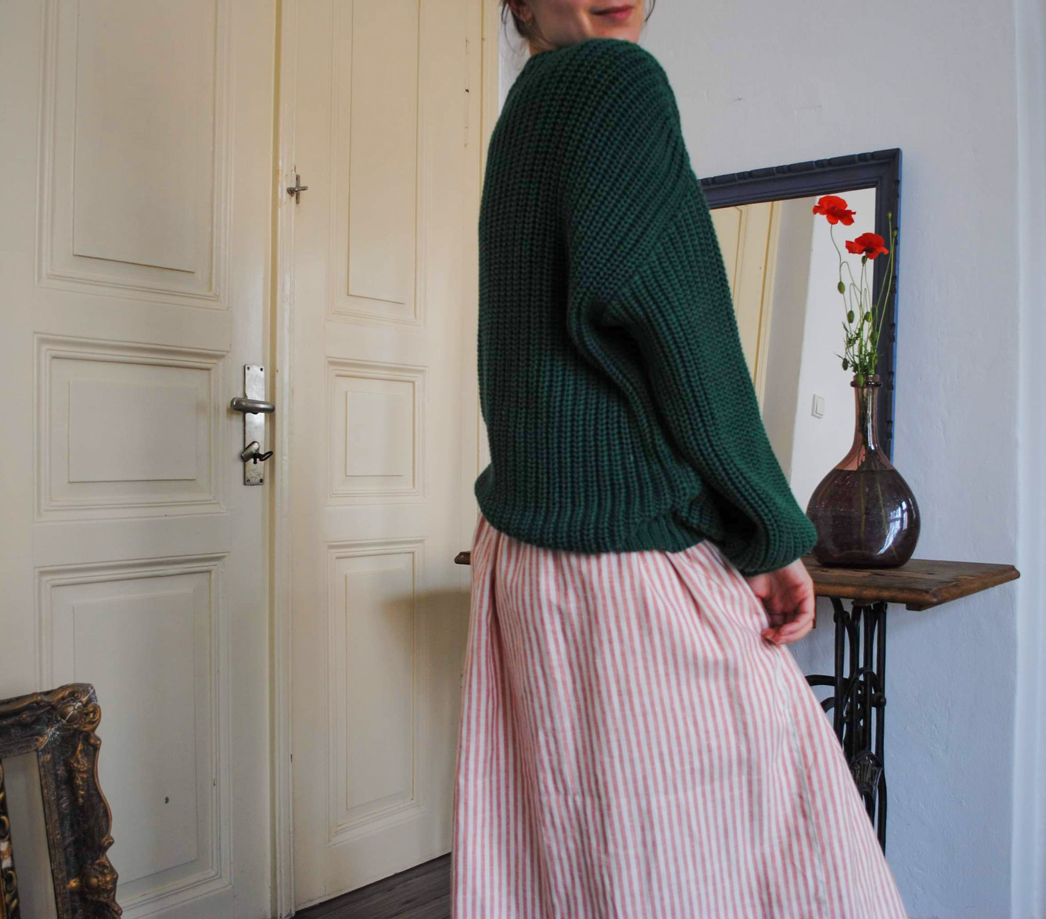 RaRita sukňa červený prúžok