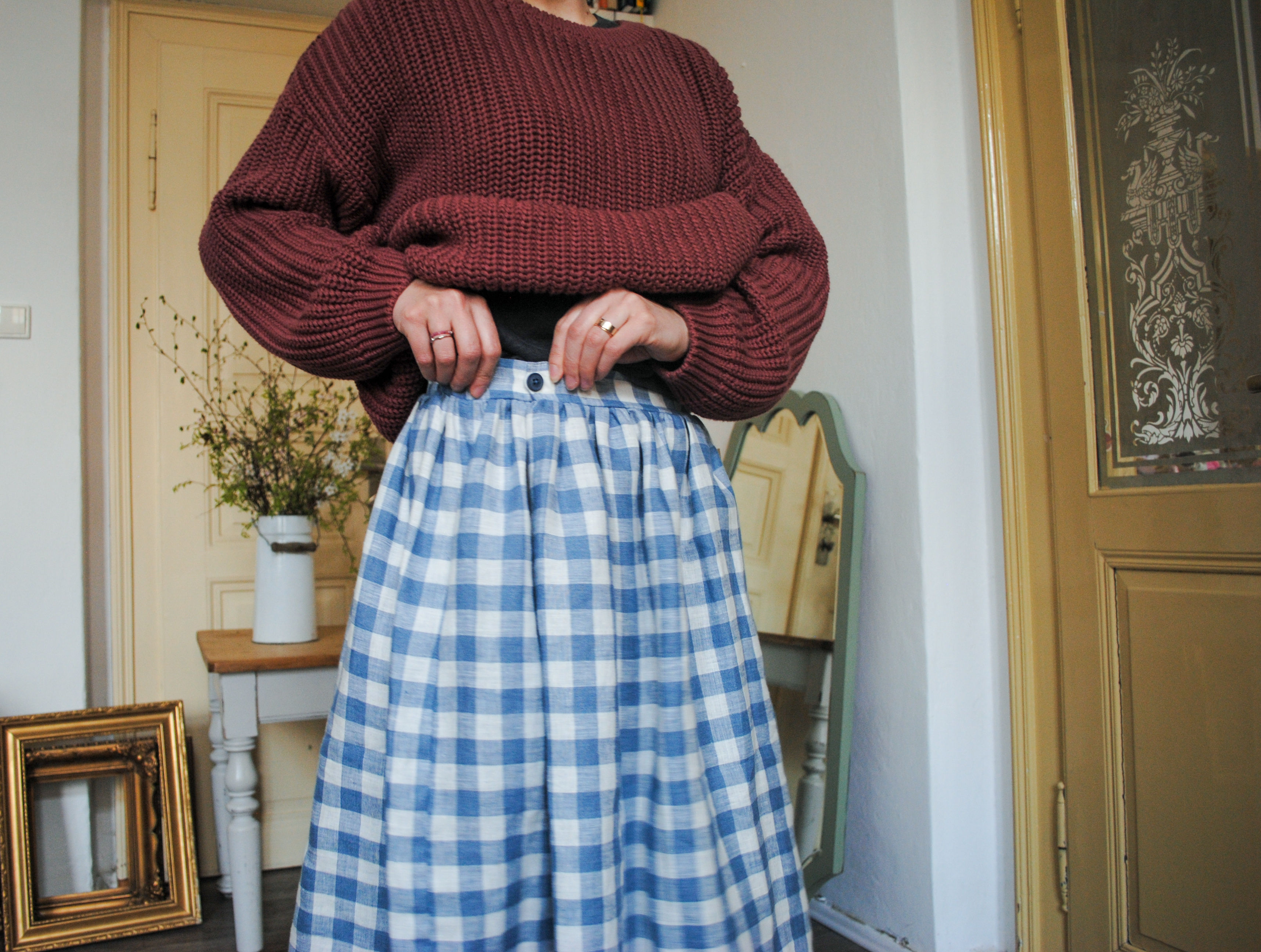 RaRita sukňa, modro-biela