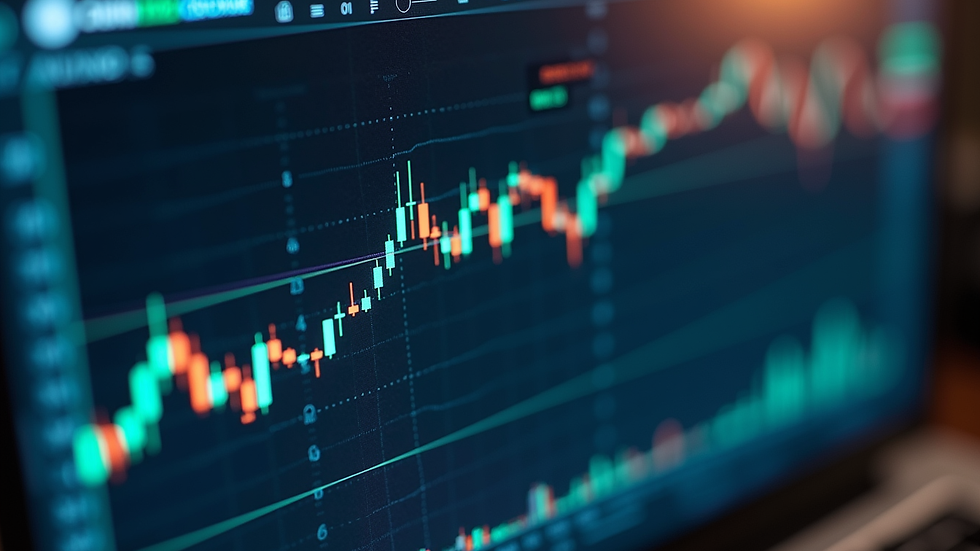 Close-up view of a computer screen showing MetaTrader 5 platform with a trading robot interface