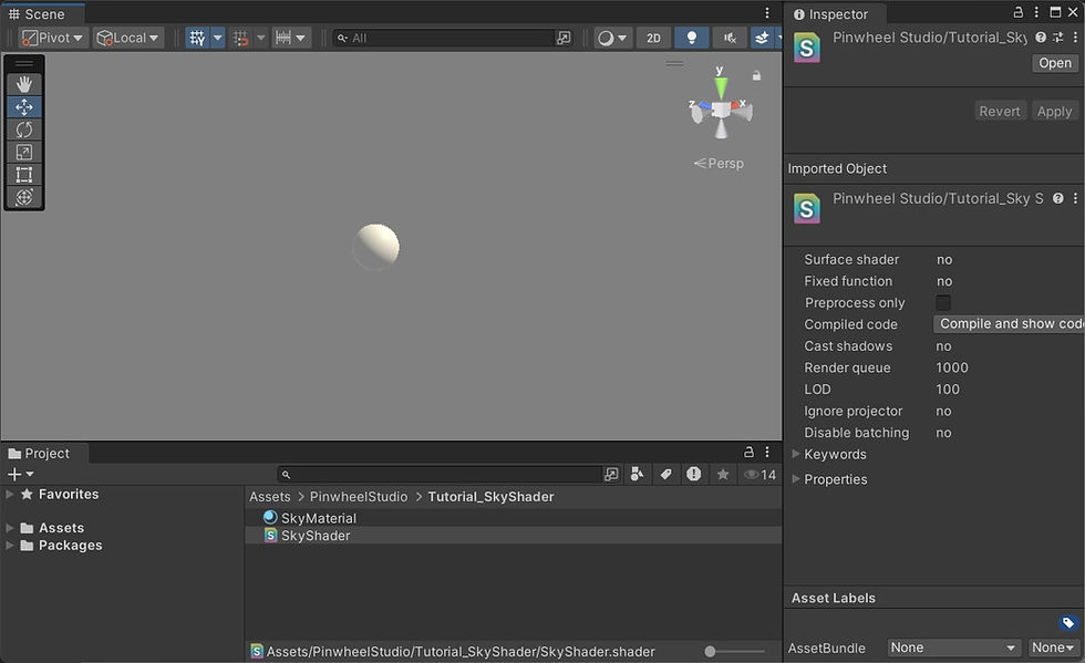 An empty Unity sky shader