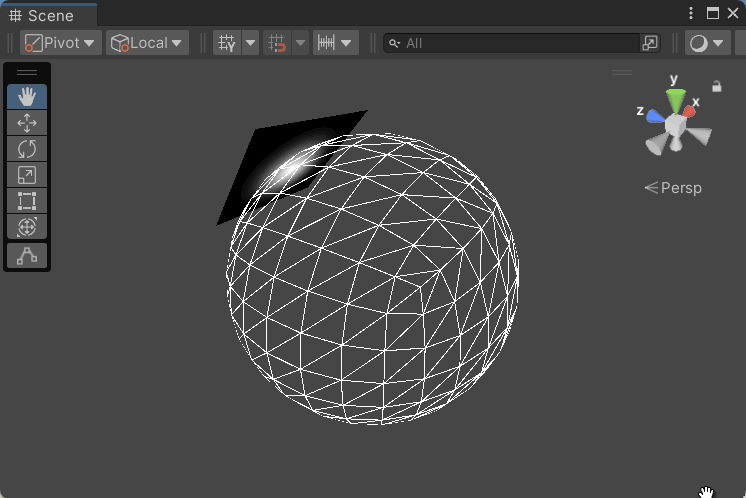 The sun plane in our Unity sky shader