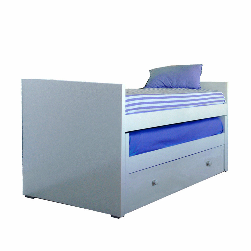 Cama nido triple recta lisa con nido o cajones R124