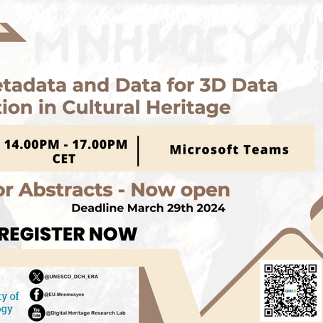 Webinar on 3D digital Documentation of the Past: Paradata, Metadata and Data in 3D Cultural Heritage