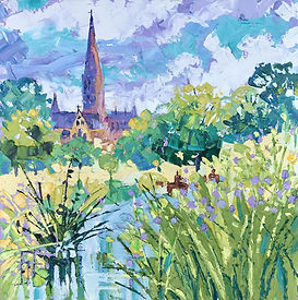 Cathredral from Harnham Oil 34 x 34cms.jpg