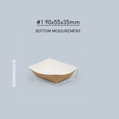 Thumbnail: White Paper Food Tray with Brown Color