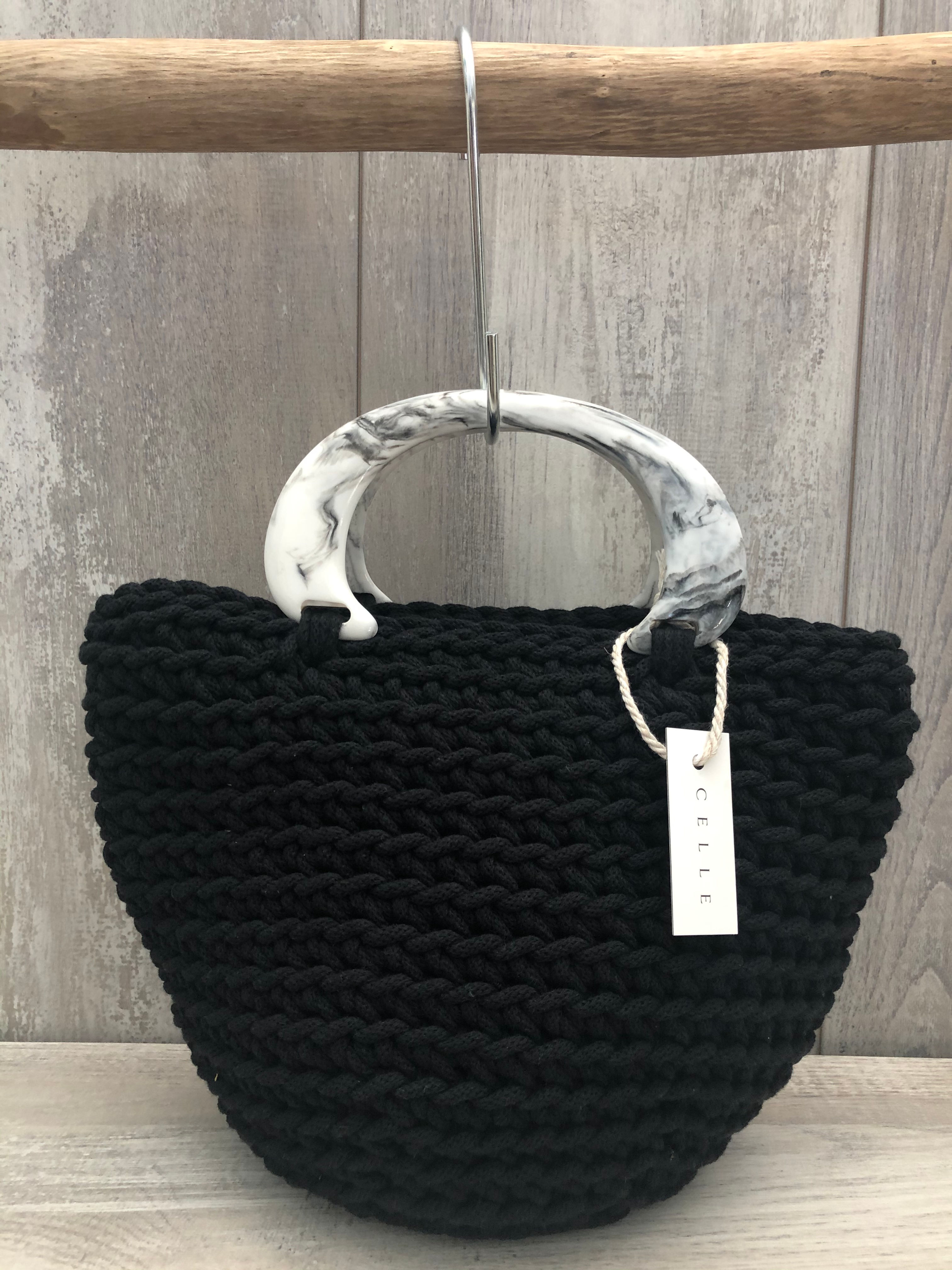 Handmade Cotton & Resin Bag (Black)
