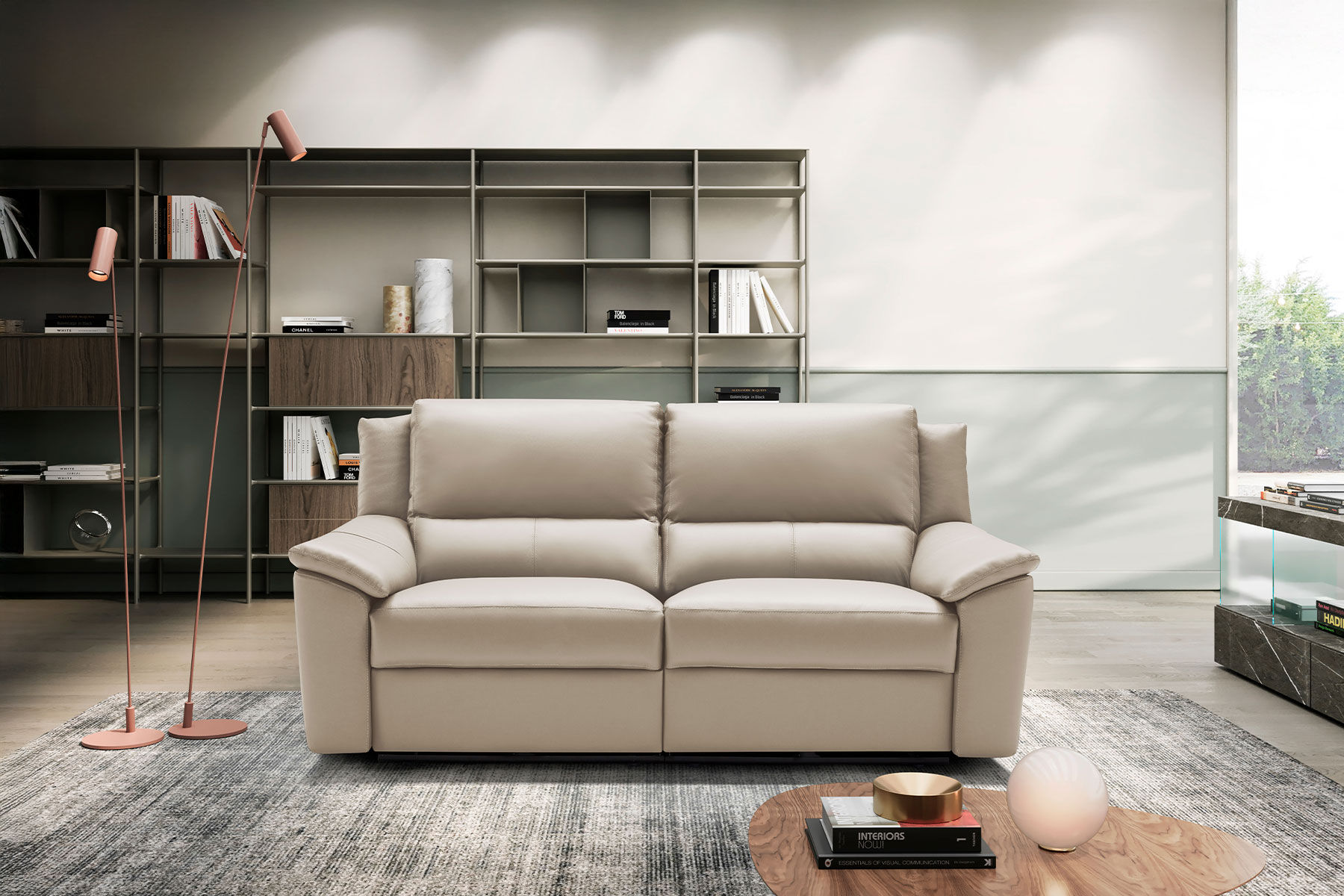 HLC-115 Venezia｜全苯染牛皮電動沙發｜頂級義大利頭層皮革、正面