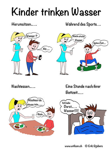 Blasentraining, Kinder trinken Wasser, Trockenbleiben, Häufig auf die Toilette