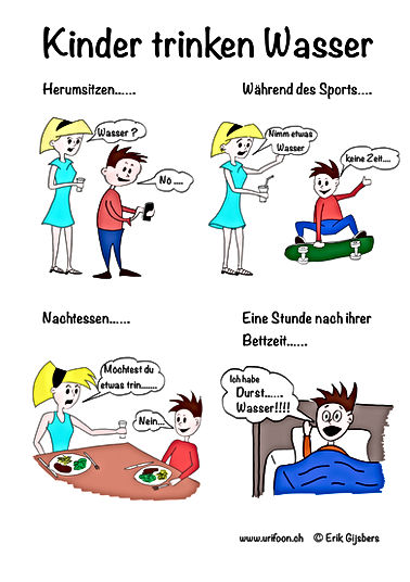Blasentraining, Kinder trinken Wasser, Trockenbleiben, Häufig auf die Toilette