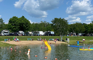 RVs overlooking Fox Lake