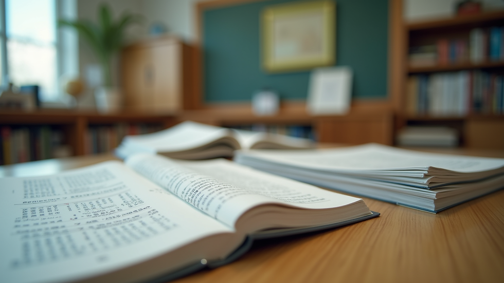 Eye-level view of a study desk with Japanese language textbooks