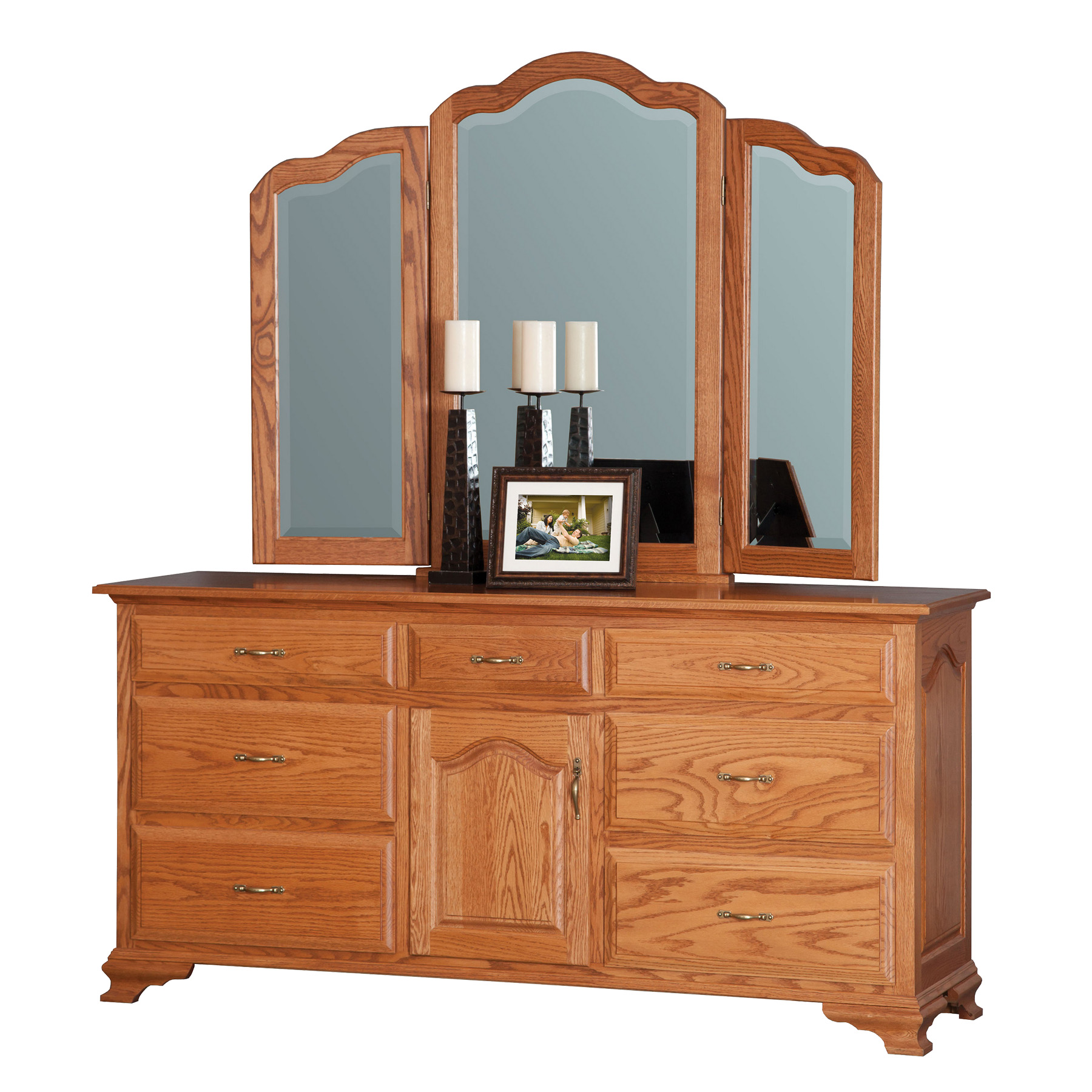 72" Dresser with Tri-View Mirror