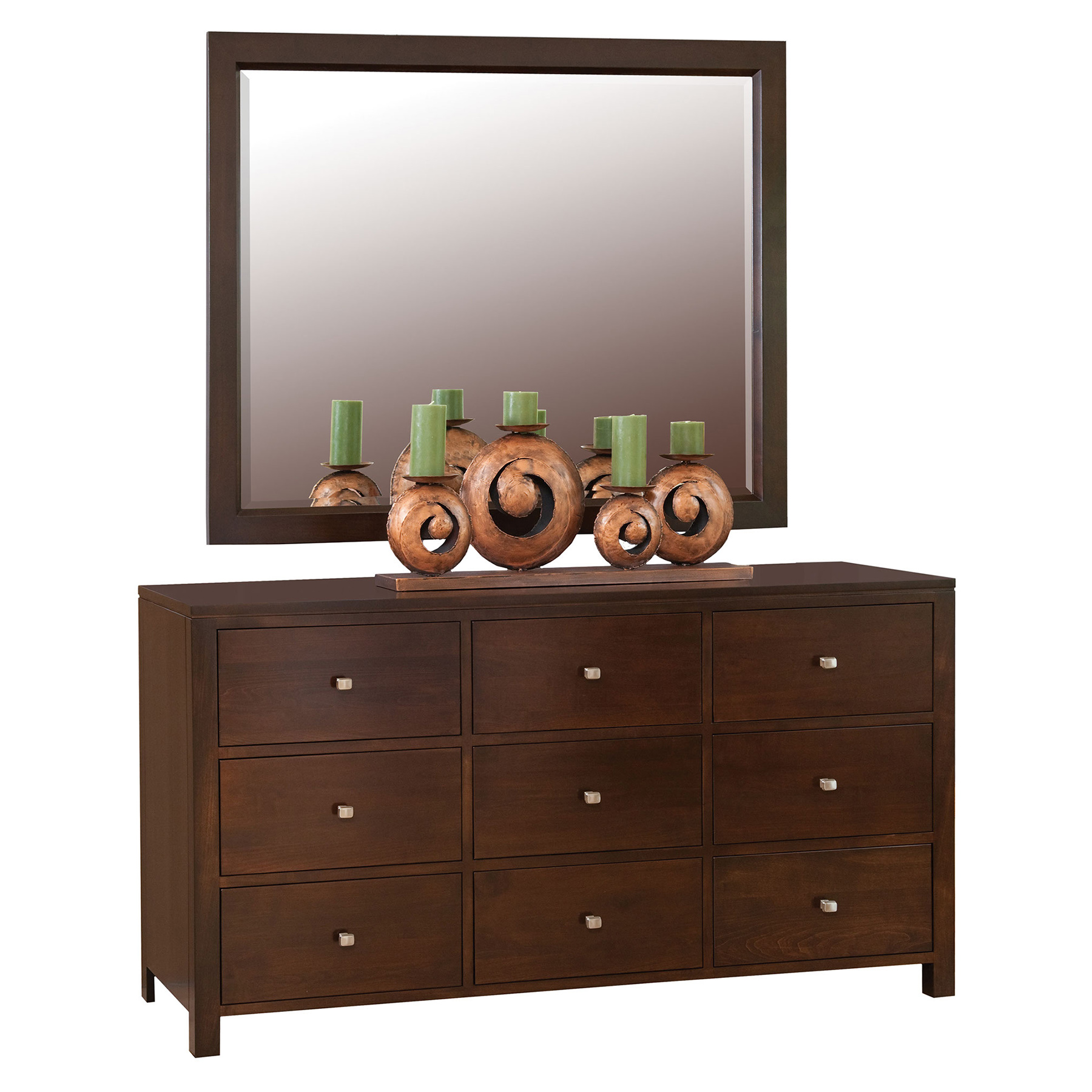 Dresser & Wall Mirror Beveled