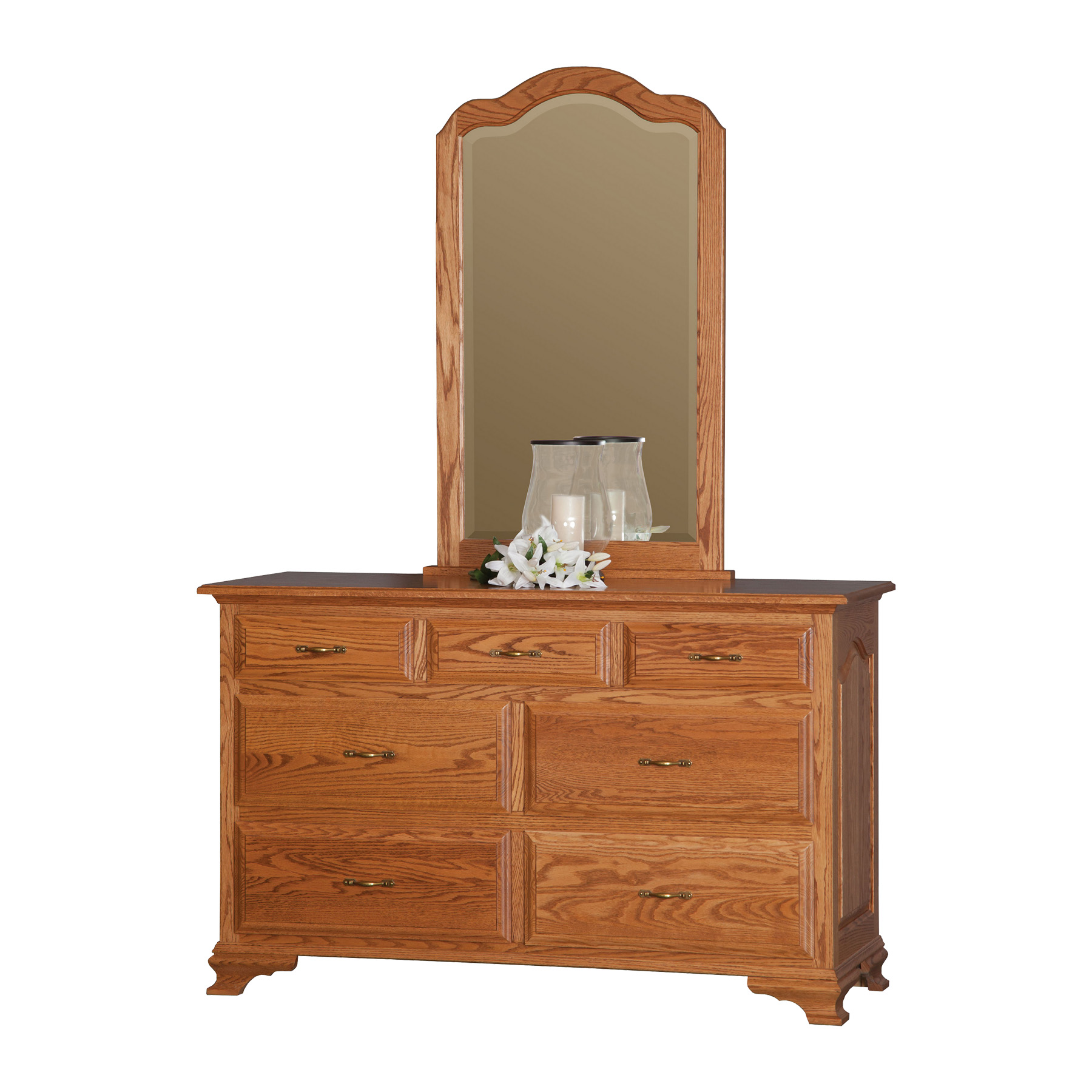 56" Dresser with Center Mirror