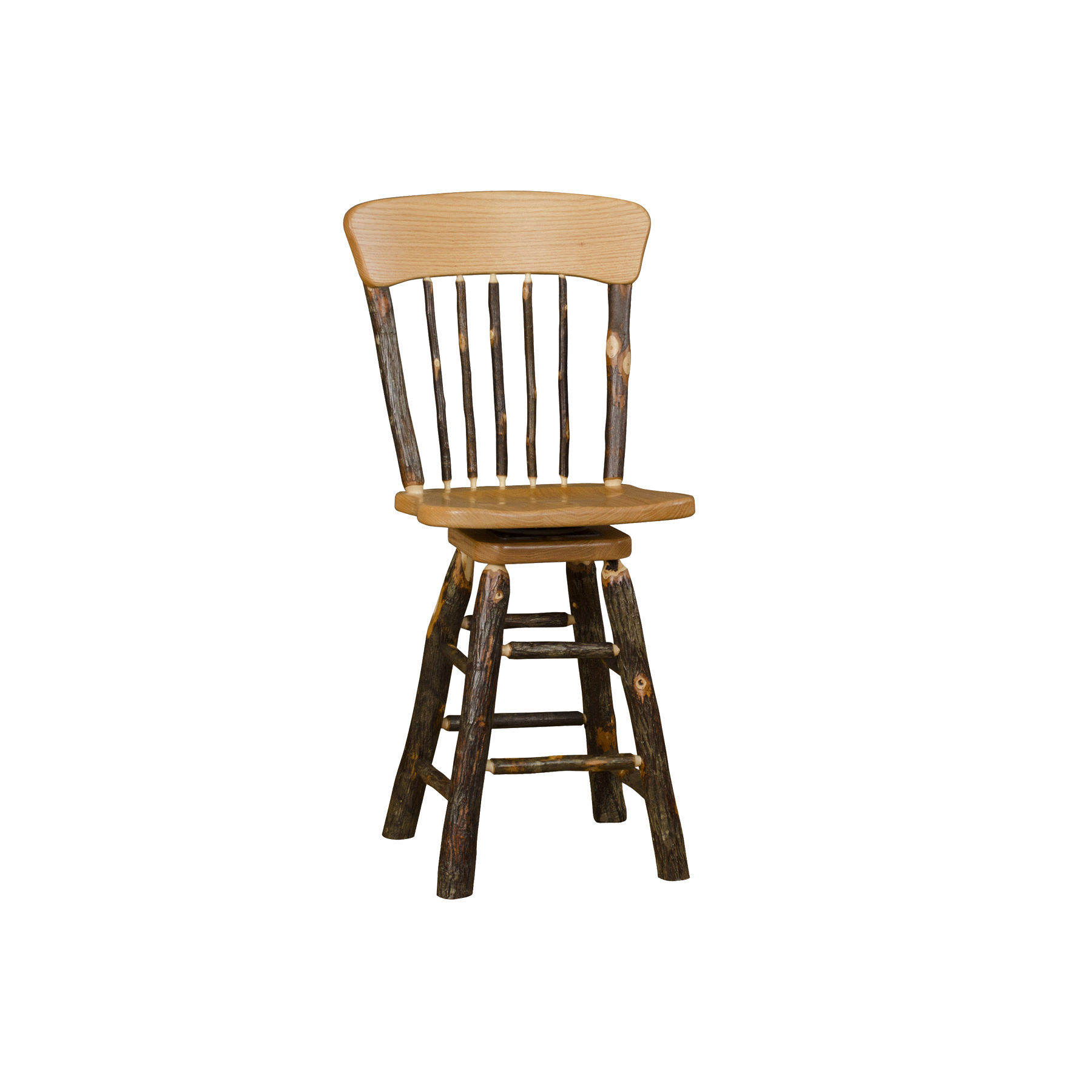 Oak Back Swivel Barstool