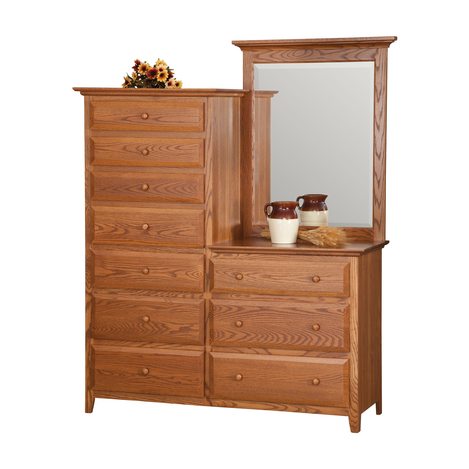 Dresser with Center Mirror
