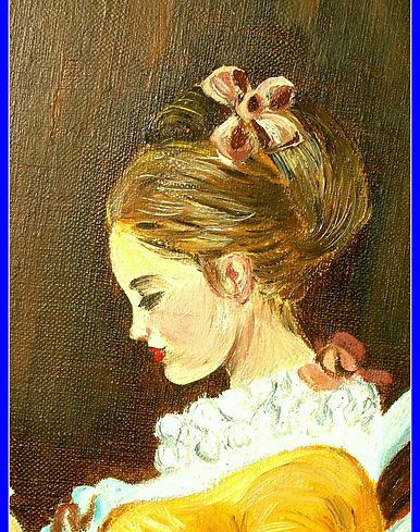 La liseuse de Fragonard - détail - peint
