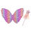 Thumbnail: Girls Ombre Glitter Tutu with wings 3pcs set for birthday, costume or cosplay