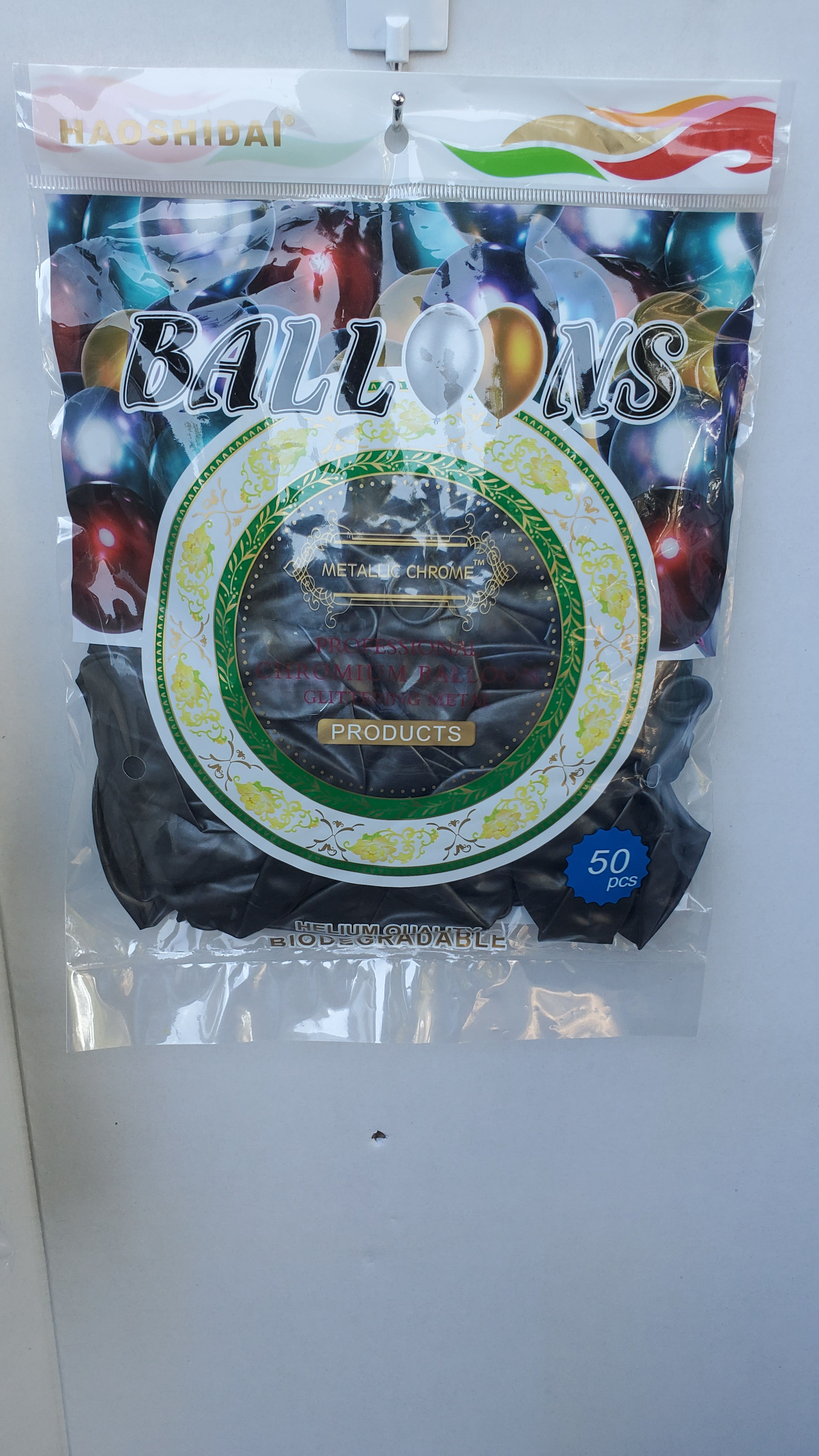 Chrome Regular Balloon Black 12 inch