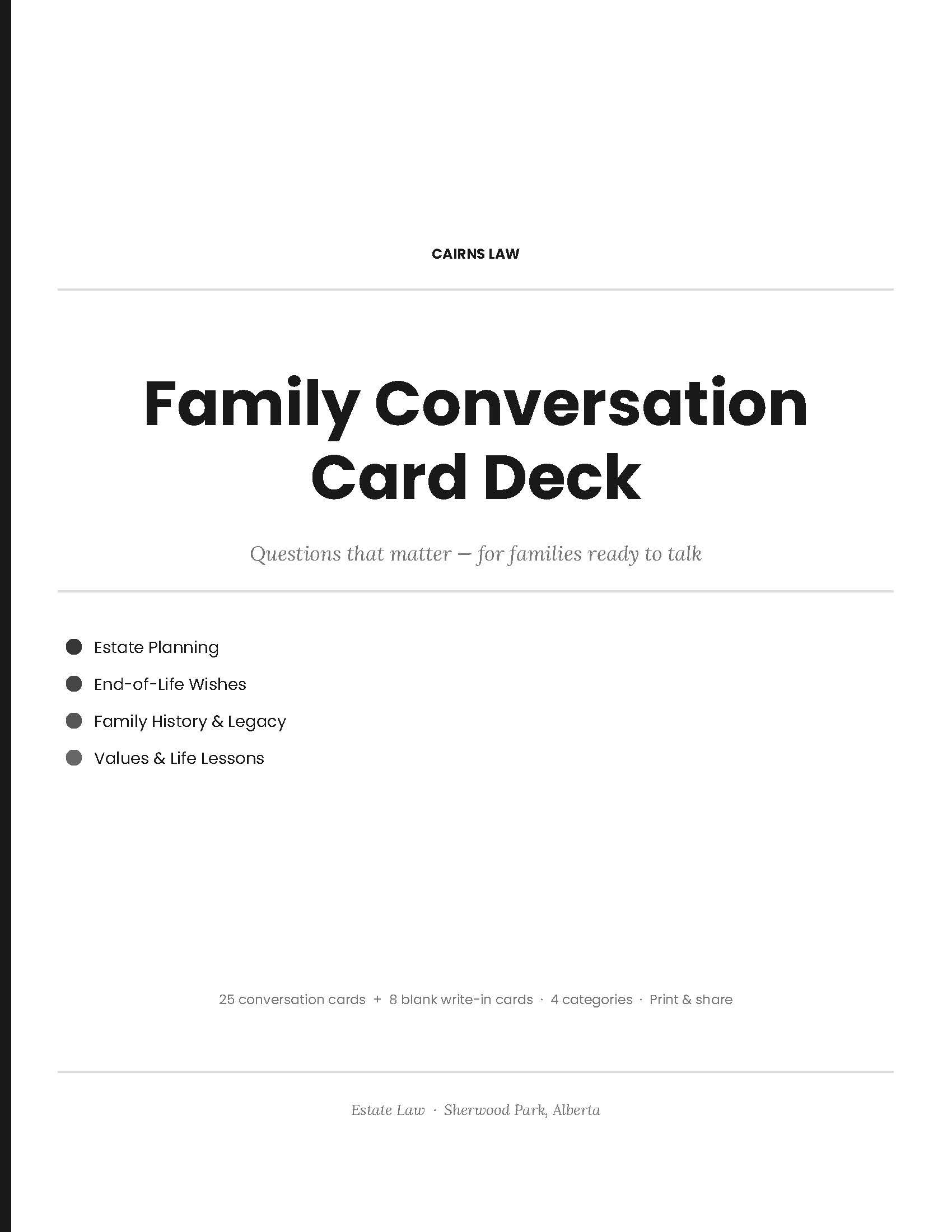 Family Talk Deck (B&W)