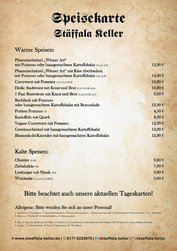 Speisekarte