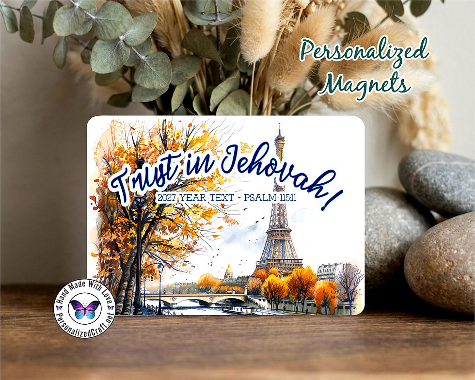 Thumbnail: 2027 Year Text Magnet, Trust in Jehovah, Psalm 115 11, Eiffle Tower