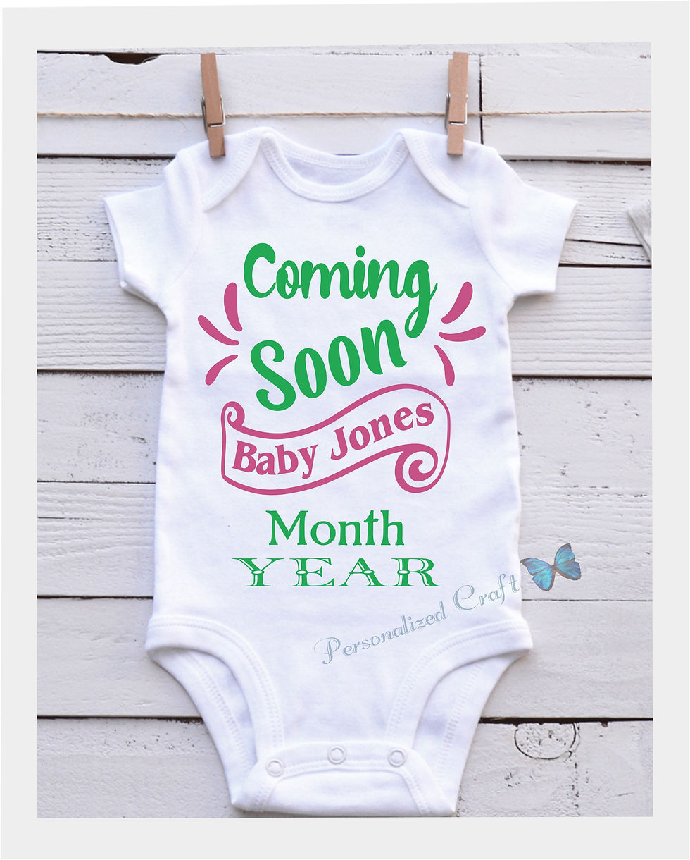 Thumbnail: Custom Baby Coming Soon PREGNANCY ANNOUNCEMENT Bodysuit
