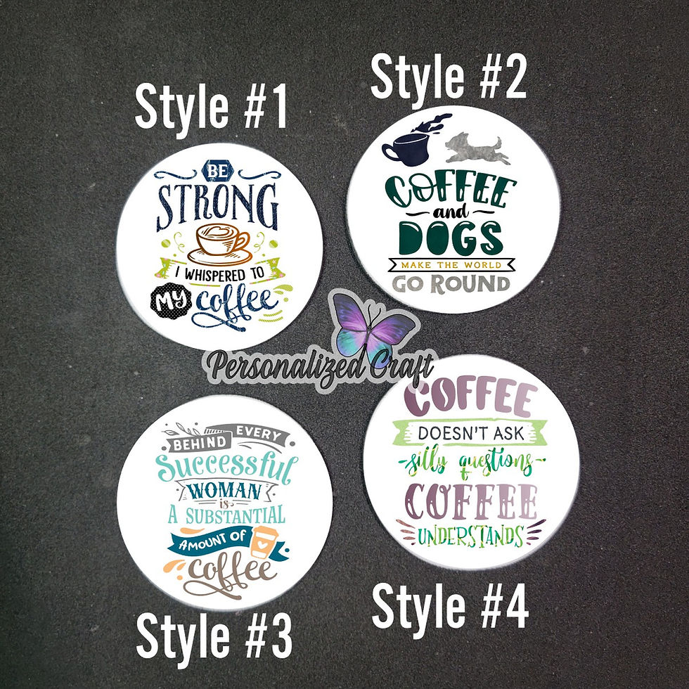 Thumbnail: Funny Coffee Quote Gift, Sublimated Soft Foldable Coasters, Coffee Lover Gift