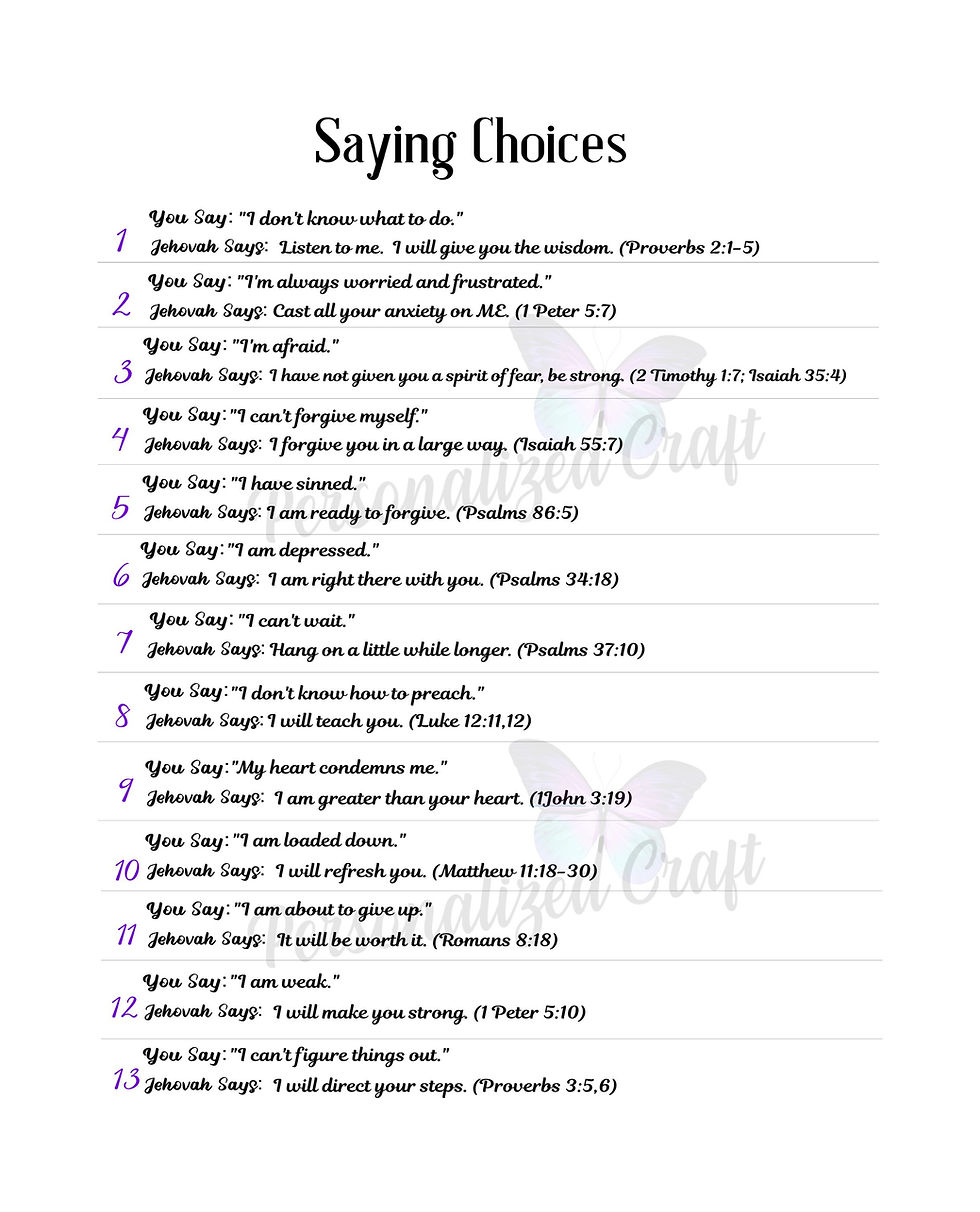 Thumbnail: You May Say / Jehovah Says Bookmark Saying Choices