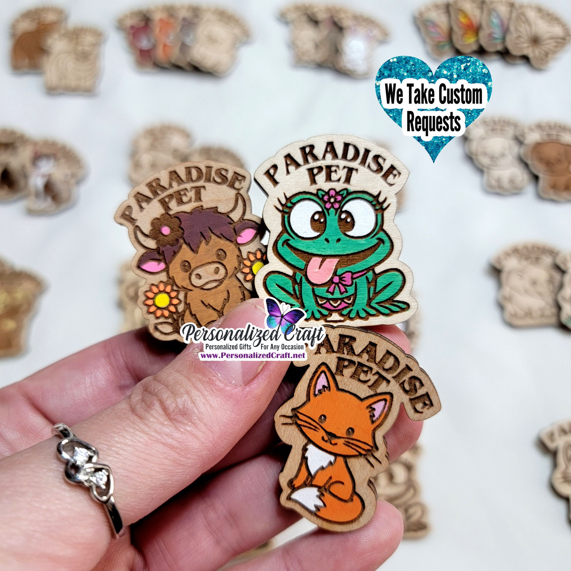 JW Paradise Pet Engraved Wood Pins for Kids, Jehovah's Witnesses Gifts