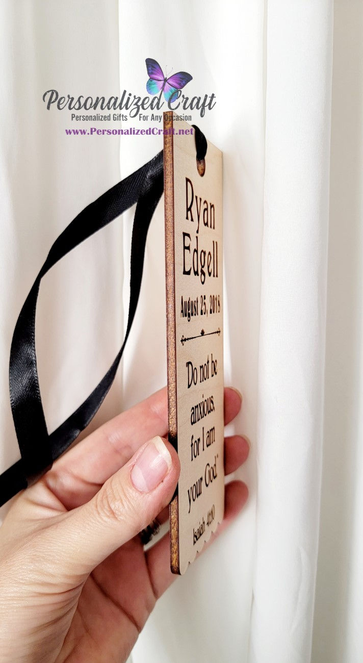 Thumbnail: JW Pioneer School Bible Study Elder Gift, Laser Engraved Wood Bookmark w/ Ribbon