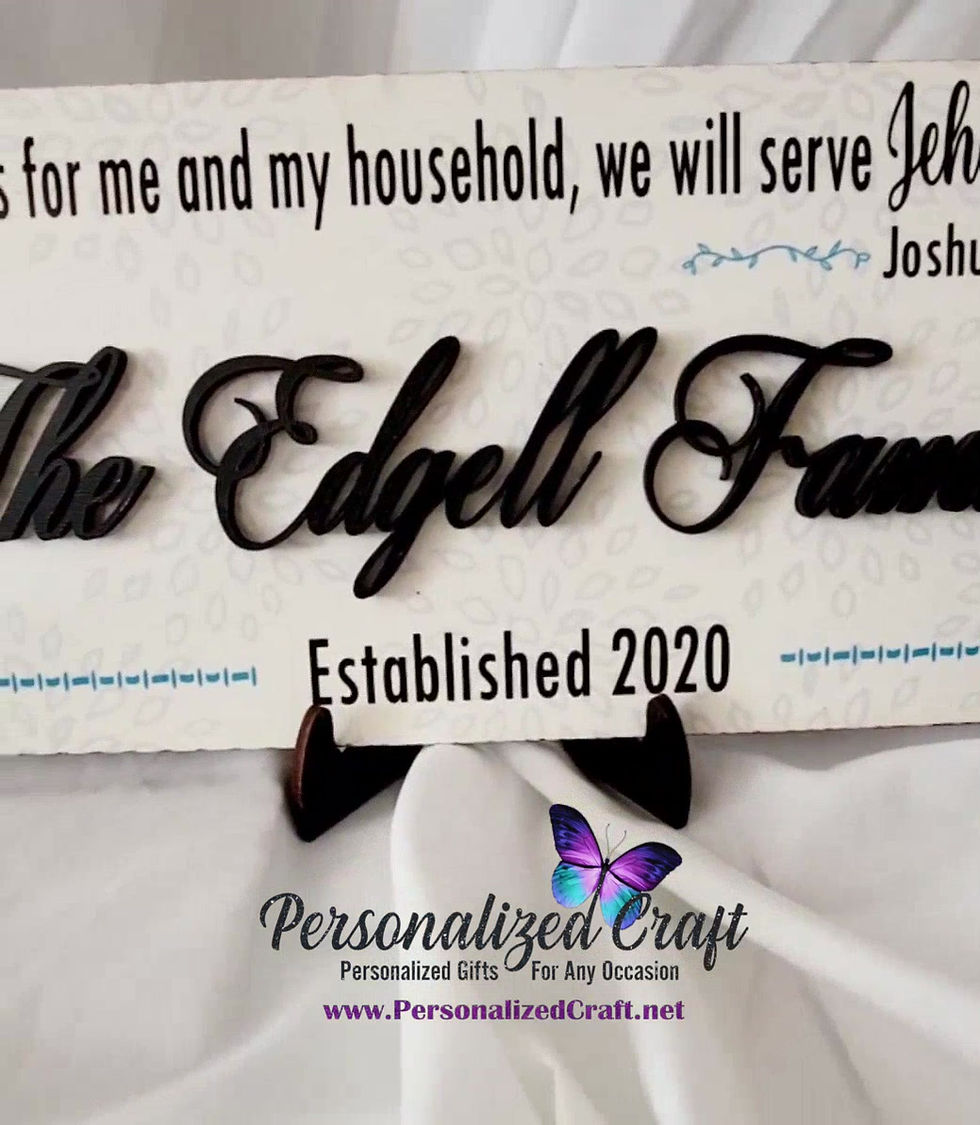 Beautiful Wooden Wedding Gift Sign w/ Scripture Joshua 24:15, We Serve Jehovah God
