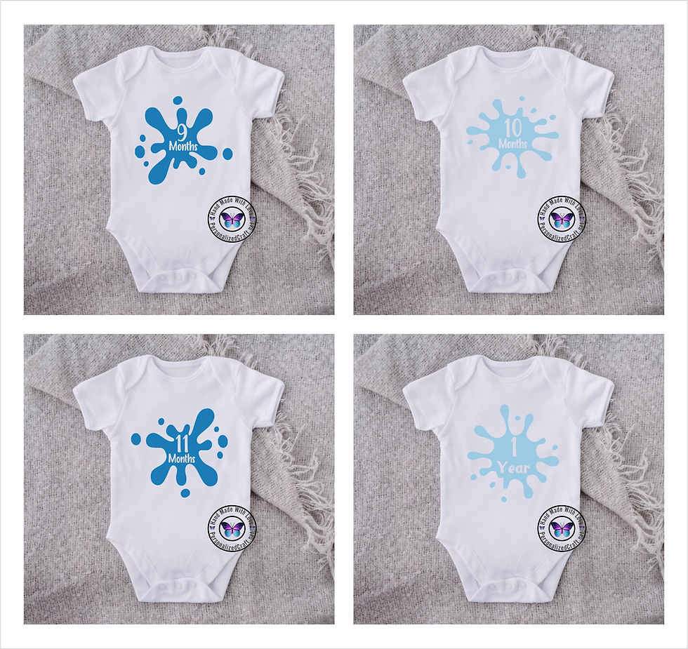 Thumbnail: Blue Paint Splatter Monthly Milestone Bodysuit