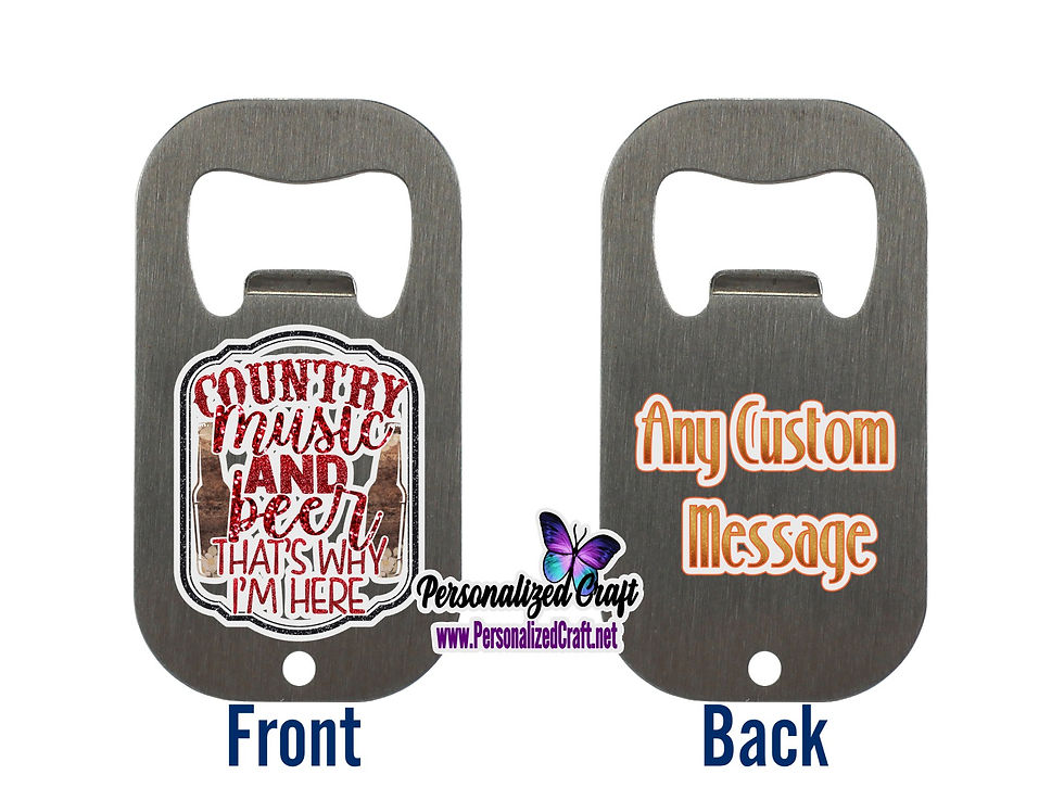 Country Music and Beer, Personalized Bottle Opener, Wedding Party Favors