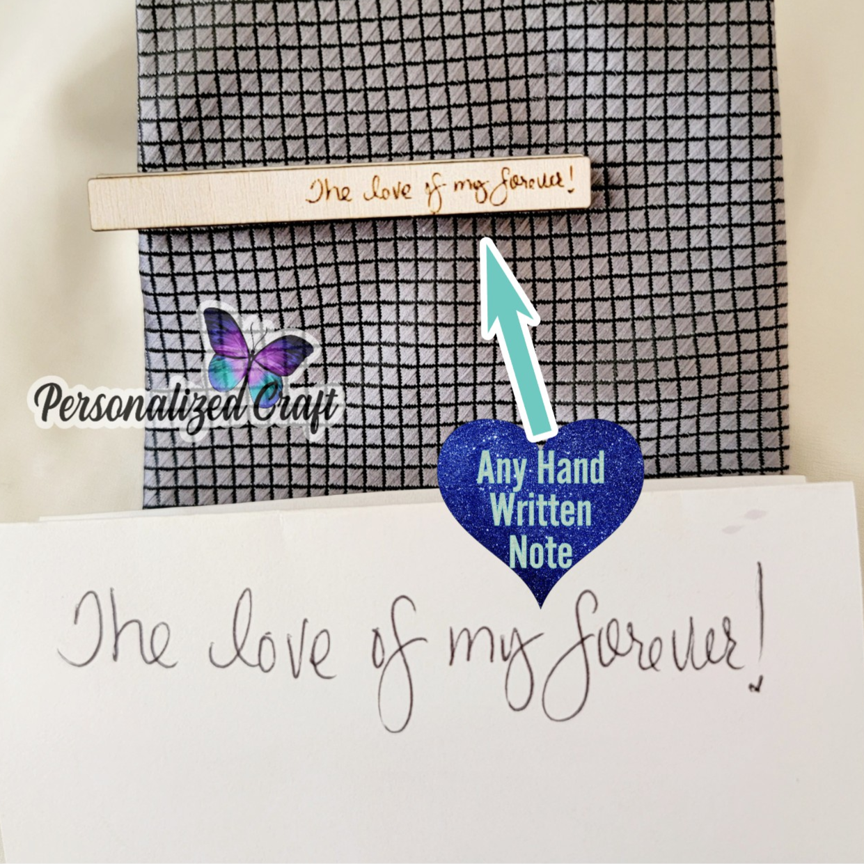 Custom Hand Written Tie Clips, Wood Tie Bars with Personalized Engraving