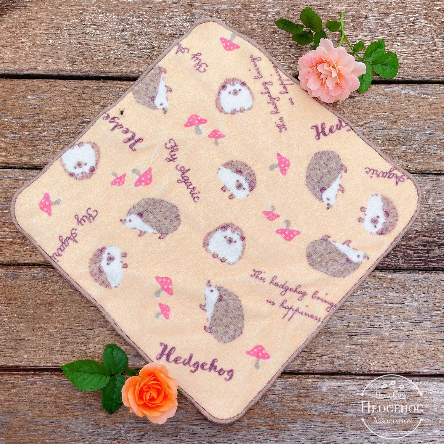 金橘色日本刺蝟手巾仔 23cm x 23cm