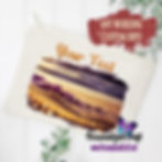 Purple Beach Sunset Themed Canvas Zipper Bag, Custom Text Pencil Pen Makeup Bags