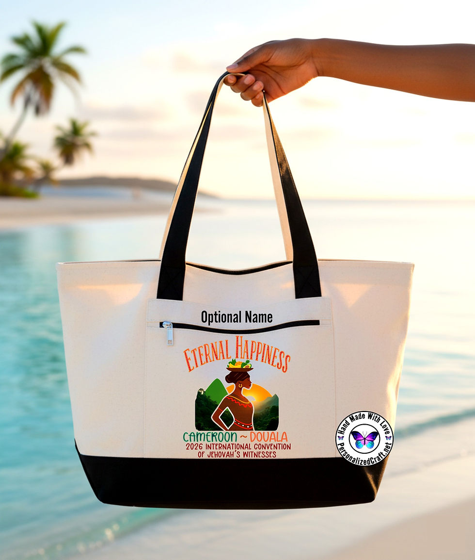 JW 2026 Eternal Happiness International Convention Tote Bags, Douala Cameroon
