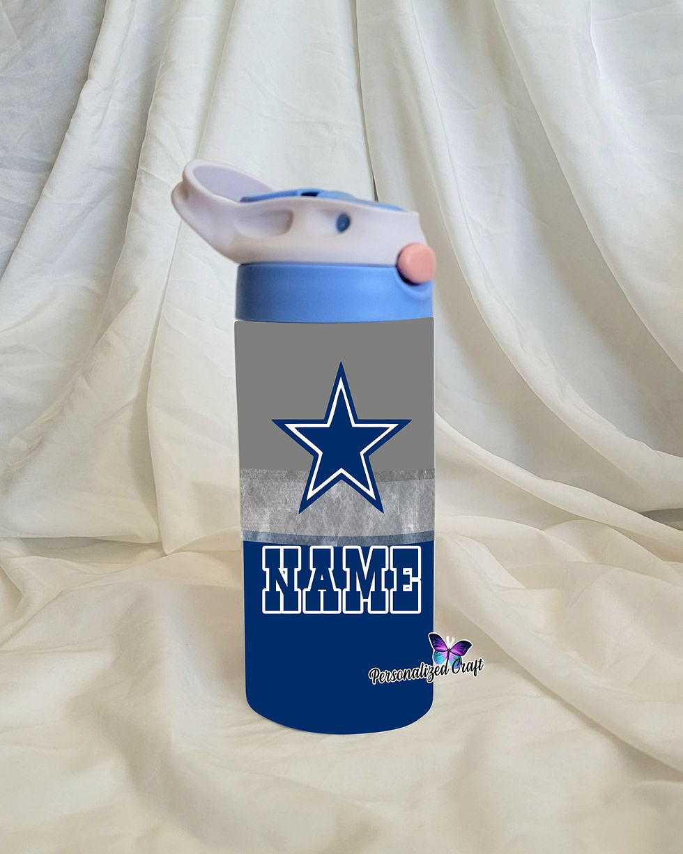 Thumbnail: Cowboys Football Fan Kids Tumblers, Custom Dallas Name w/ Star Game Day Cups