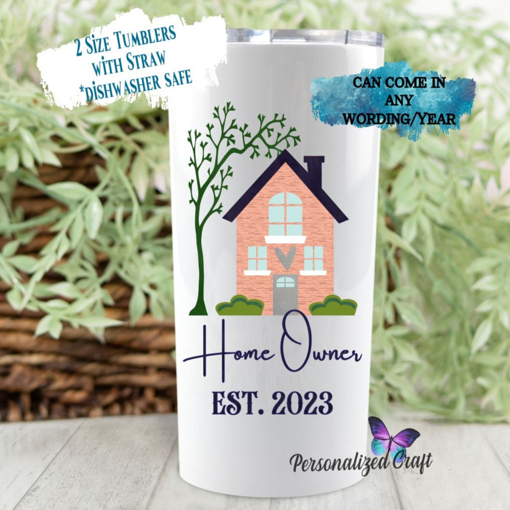 Personalized Housewarming Gift Tumbler, Custom Realtor Thank You Present