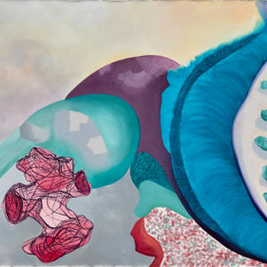 Multiple Interpretations II, oils and spray paint on primed canvas, 160 cm x 200 cm
