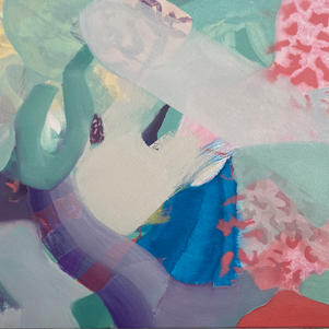 Colliding Elements 2, oils on canvas on birch wood, 36 cm x 45 cm.