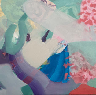 Colliding Elements 2, oils on canvas on birch wood, 36 cm x 45 cm.