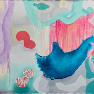 Field Of Potentialities, oils and spray paint on primed canvas, 160 cm x 200 cm