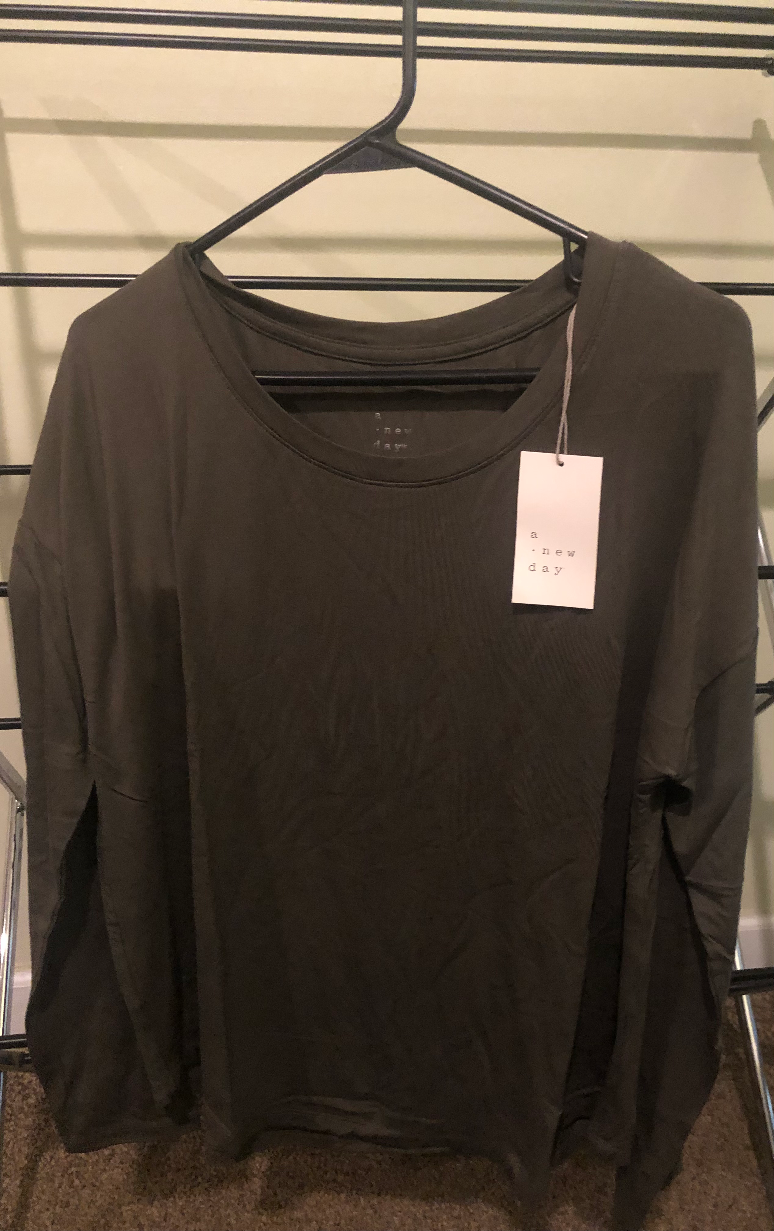 A New Day Green Long Sleeve Top Size M