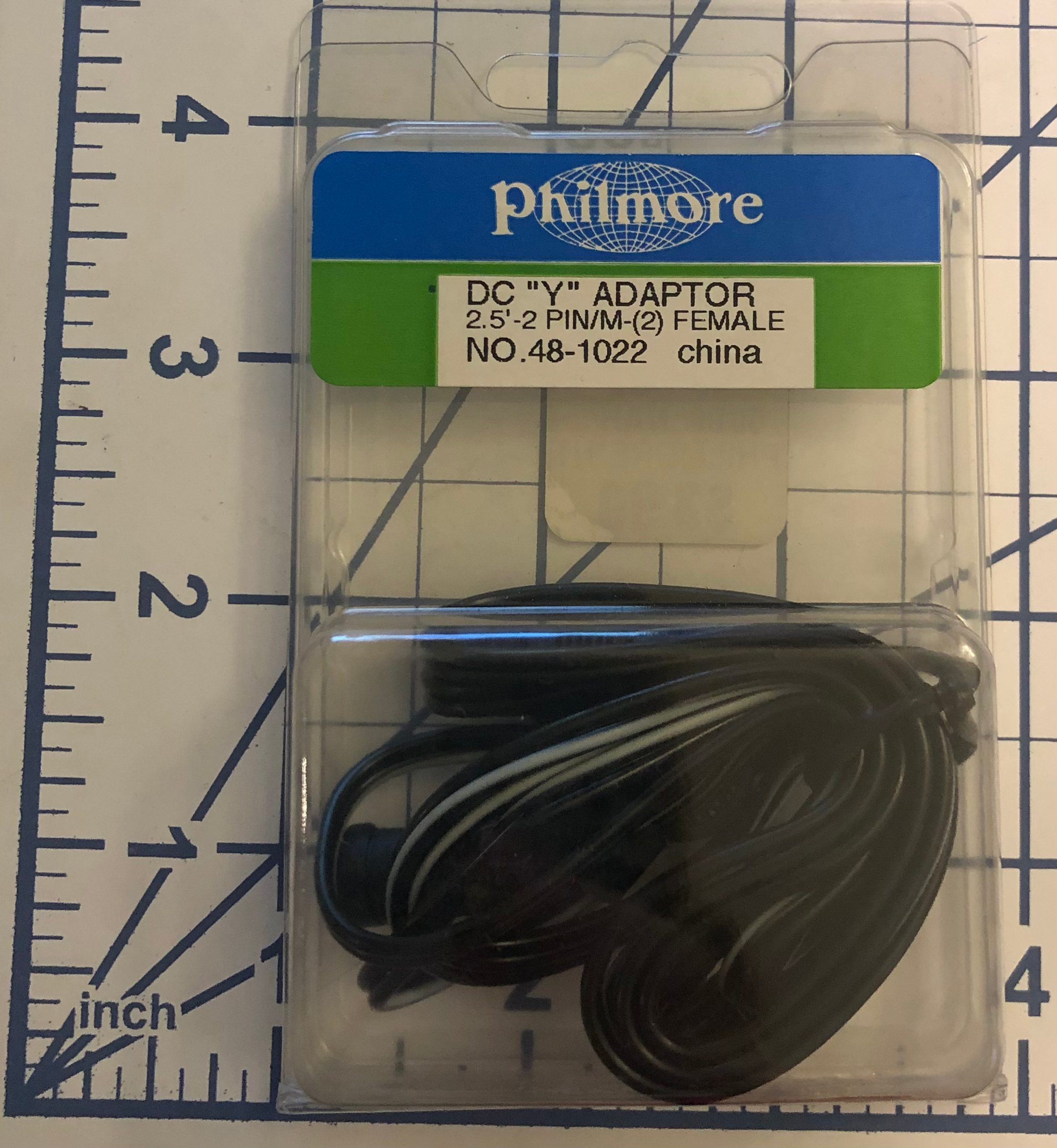 Philmore DC Y Adaptor 2 Pin Socket 2.5 Ft. Cord